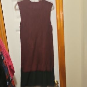 French Connection Burgundy and Black Midi Dress